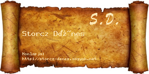 Storcz Dénes névjegykártya