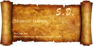 Storcz Dénes névjegykártya
