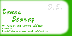 denes storcz business card